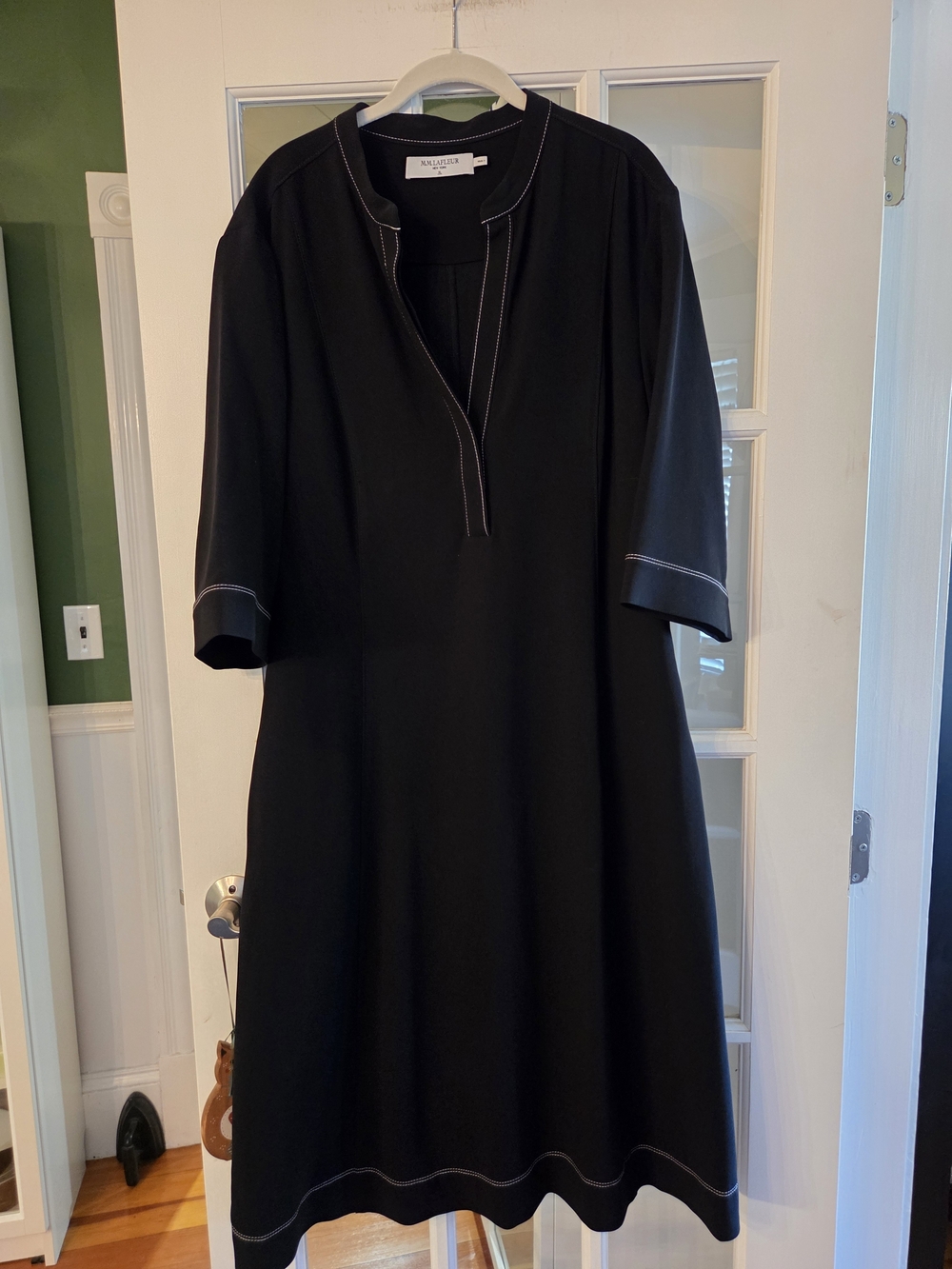 MM LaFleur Black Midi Dress with Contrast Stitching - XL - Picture 6 of 14